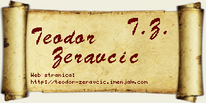 Teodor Žeravčić vizit kartica